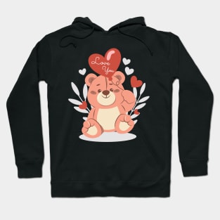 Bear Valentines Day a Couple Matching Hug Dealer Hoodie